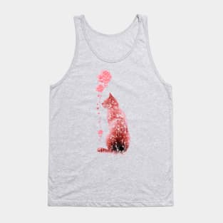 cat sniffs roses Tank Top